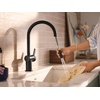 image:imageMoen 7622BL CIA Pulldown Kitchen Faucet with Power Boost Includes Optional Chrome and Brushed Gold Accents Matte Black withMatte Black