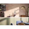 image:imageMoen 7622BL CIA Pulldown Kitchen Faucet with Power Boost Includes Optional Chrome and Brushed Gold Accents Matte Black withMatte Black