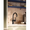 image:imageMoen 7622BL CIA Pulldown Kitchen Faucet with Power Boost Includes Optional Chrome and Brushed Gold Accents Matte Black withMatte Black