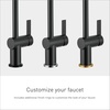 image:imageMoen 7622BL CIA Pulldown Kitchen Faucet with Power Boost Includes Optional Chrome and Brushed Gold Accents Matte Black withMatte Black