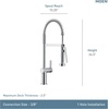 image:imageMoen 7622BL CIA Pulldown Kitchen Faucet with Power Boost Includes Optional Chrome and Brushed Gold Accents Matte Black withSpot Resist Stainless