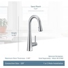 image:imageMoen 7664BLS Sleek OneHandle High Arc Pulldown Bar Faucet Black StainlessMatte Black