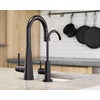 image:imageMoen 7664BLS Sleek OneHandle High Arc Pulldown Bar Faucet Black StainlessMatte Black