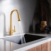 image:imageMoen 7864EVBG Sleek Smart Faucet Touchless Pull Down Sprayer Kitchen Faucet with Voice Control and Power Boost Brushed Gold