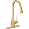 image:imageMoen 7864EVBG Sleek Smart Faucet Touchless Pull Down Sprayer Kitchen Faucet with Voice Control and Power Boost Brushed Gold