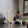 image:imageMoen 7864EVBG Sleek Smart Faucet Touchless Pull Down Sprayer Kitchen Faucet with Voice Control and Power Boost Brushed Gold