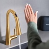 image:imageMoen 7864EVBG Sleek Smart Faucet Touchless Pull Down Sprayer Kitchen Faucet with Voice Control and Power Boost Brushed Gold
