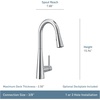 image:imageMoen 7864EVBG Sleek Smart Faucet Touchless Pull Down Sprayer Kitchen Faucet with Voice Control and Power Boost Brushed Gold
