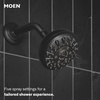 image:imageMoen 82115BL Idora SingleHandle PosiTemp Tub and Shower Faucet with Valve Included Matte Black PressureBalancing Shower System with Showerhead and IPS Tub SpoutMatte Black