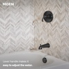 image:imageMoen 82115BL Idora SingleHandle PosiTemp Tub and Shower Faucet with Valve Included Matte Black PressureBalancing Shower System with Showerhead and IPS Tub SpoutMatte Black