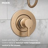 image:imageMoen 82775BL Beric SingleHandle Tub and Shower Faucet with Handshower and Metal Hose Valve Included IPS Tub Spout Matte BlackBronzed Gold