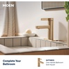 image:imageMoen 82775BL Beric SingleHandle Tub and Shower Faucet with Handshower and Metal Hose Valve Included IPS Tub Spout Matte BlackBronzed Gold