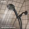 image:imageMoen 82775BL Beric SingleHandle Tub and Shower Faucet with Handshower and Metal Hose Valve Included IPS Tub Spout Matte BlackMatte Black