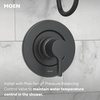 image:imageMoen 82775BL Beric SingleHandle Tub and Shower Faucet with Handshower and Metal Hose Valve Included IPS Tub Spout Matte BlackMatte Black