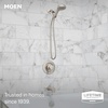 image:imageMoen 82775BL Beric SingleHandle Tub and Shower Faucet with Handshower and Metal Hose Valve Included IPS Tub Spout Matte BlackSpot Resist Nickel