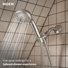 image:imageMoen 82775BL Beric SingleHandle Tub and Shower Faucet with Handshower and Metal Hose Valve Included IPS Tub Spout Matte BlackSpot Resist Nickel