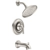 image:imageMoen 82850SRN Wetherly PosiTemp Tub and Shower with Valve Included Spot Resist Brushed Nickel