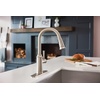 image:imageMoen 87731SRS Glenshire OneHandle High Arc Pulldown Kitchen Faucet with Soap Dispenser Spot Resist Stainless