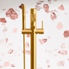 image:imageMoen Align Brushed Gold OneHandle Freestanding Floor Mount Tub Filler Freestanding Tub Faucet with Handshower 395BGBrushed Gold