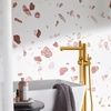 image:imageMoen Align Brushed Gold OneHandle Freestanding Floor Mount Tub Filler Freestanding Tub Faucet with Handshower 395BGBrushed Gold