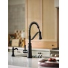 image:imageMoen Belfield Oil Rubbed Bronze Kitchen Faucet Modern Spring Kitchen Faucet with Power Boost PreRinse OneHandle Easy Installation 5927ORBMatte Black