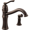 image:imageMoen Belfield Oil Rubbed Bronze Traditional One Handle High Arc Kitchen Faucet with Side Spray and Optional Deckplate Included 7245ORBOil Rubbed Bronze