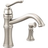 image:imageMoen Belfield Oil Rubbed Bronze Traditional One Handle High Arc Kitchen Faucet with Side Spray and Optional Deckplate Included 7245ORBStainless Steel