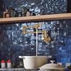 image:imageMoen Black Stainless Modern Wall Mount Swing Arm Folding Pot Filler Kitchen Faucet S665BLSBrushed Gold