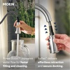 image:imageMoen Brantford Oil Rubbed Bronze Motionsense Wave Touchless OneHandle Pulldown Kitchen Faucet wit Sprayer Featuring Reflex Docking System 7185EWORBChrome