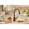 image:imageMoen Brantford Oil Rubbed Bronze Traditional OneHandle HighArc Pulldown Bar Faucet with Reflex Docking System and Power Clean 5985ORBOil Rubbed Bronze
