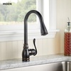 image:imageMoen CA87003BRB Single Handle Kitchen Faucet with Pullout Spray from the Anabelle Collection Mediterranean Bronze
