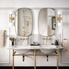 image:imageMoen Colinet Brushed Gold Traditional Lever Handle Wall Mount 8 Widespread Bathroom Faucet Trim Valve Required TS44104BG