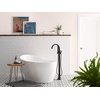 image:imageMoen Doux Matte Black OneHandle Freestanding Floor Mount Bathtub Filler with Handshower Free Standing Tub Faucet S3105BLChrome