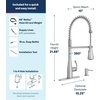 image:imageMoen Essie PreRinse Pulldown Kitchen Faucet wSoap 87814SRSSpot Resist Stainless