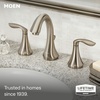 image:imageMoen Eva Brushed Nickel TwoHandle High Arc Widespread Bathroom Sink Faucet for 3Hole Setups with Valve Included TV6420BNBrushed Nickel