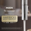 image:imageMoen Eva Brushed Nickel TwoHandle High Arc Widespread Bathroom Sink Faucet for 3Hole Setups with Valve Included TV6420BNChrome