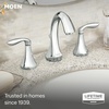 image:imageMoen Eva Brushed Nickel TwoHandle High Arc Widespread Bathroom Sink Faucet for 3Hole Setups with Valve Included TV6420BNChrome