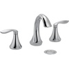image:imageMoen Eva Brushed Nickel TwoHandle High Arc Widespread Bathroom Sink Faucet for 3Hole Setups with Valve Included TV6420BNChrome