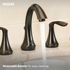 image:imageMoen Eva Brushed Nickel TwoHandle High Arc Widespread Bathroom Sink Faucet for 3Hole Setups with Valve Included TV6420BNOil Rubbed Bronze