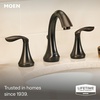 image:imageMoen Eva Brushed Nickel TwoHandle High Arc Widespread Bathroom Sink Faucet for 3Hole Setups with Valve Included TV6420BNOil Rubbed Bronze