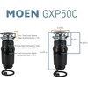image:imageMoen GXP50C Prep Series PRO 12 HP Continuous Feed Garbage Disposal Power Cord Included amp PF WaterWorks PF0989 Garbage Disposal Installation Kit WhiteDisposal  Garbage Disposal Installation Kit