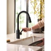 image:imageMoen Genta LX OneHandle Modern Kitchen Faucet with Pull Down Sprayer High Arc Reflex Docking Head and Power Boost for a Faster Clean Chrome 7882Matte Black