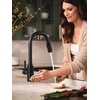 image:imageMoen Genta LX OneHandle Modern Kitchen Faucet with Pull Down Sprayer High Arc Reflex Docking Head and Power Boost for a Faster Clean Chrome 7882Matte Black