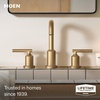 image:imageMoen Gibson Brushed Nickel TwoHandle Adjustable Widespread High Arc Modern Bathroom Sink Faucet Valve Required T6142BNBronzed Gold
