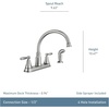image:imageMoen Hutchinson Spot Resist Stainless 2Handle HighArc Kitchen Faucet with Side Sprayer 87048SRS