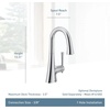image:imageMoen Kurv Collection Chrome OneHandle Pulldown Bar Faucet with Power Clean Featuring Reflex 6126Polished Nickel