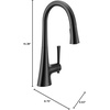 image:imageMoen Kurv Polished Nickel Pulldown Kitchen Faucet Featuring Power Boost and Reflex Transitional Kitchen Faucet OneHandle Easy Installation 9126NLMatte Black