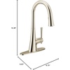 image:imageMoen Kurv Polished Nickel Pulldown Kitchen Faucet Featuring Power Boost and Reflex Transitional Kitchen Faucet OneHandle Easy Installation 9126NLPolished Nickel