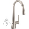 image:imageMoen Kurv Polished Nickel Pulldown Kitchen Faucet Featuring Power Boost and Reflex Transitional Kitchen Faucet OneHandle Easy Installation 9126NLSpot Resist Stainless