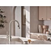 image:imageMoen Kurv Polished Nickel Pulldown Kitchen Faucet Featuring Power Boost and Reflex Transitional Kitchen Faucet OneHandle Easy Installation 9126NLSpot Resist Stainless